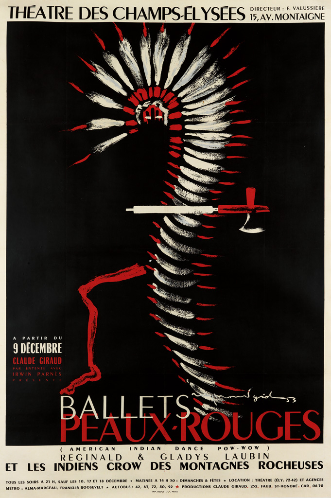 RAYMOND GID (1905-2000). BALLETS PEAUX - ROUGES. 1953. 58x39 inches, 149x99 cm. Bedos & Cie, Paris.